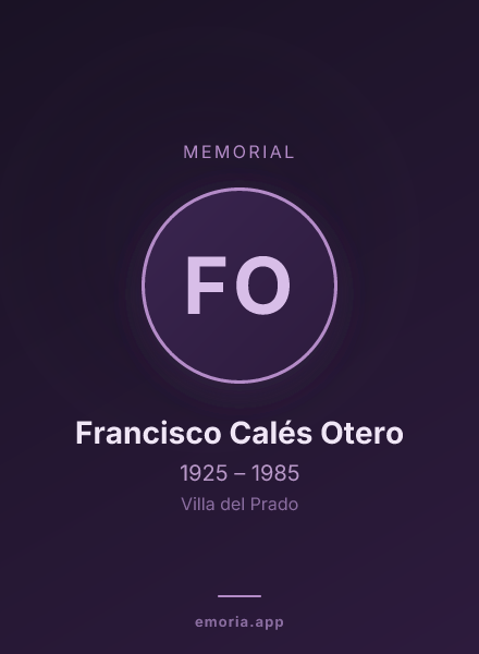 Memorial portrait of Francisco Calés Otero