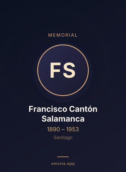 Memorial portrait of Francisco Cantón Salamanca