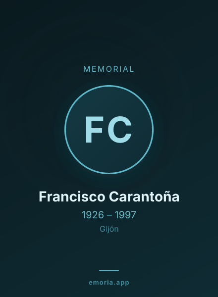 Memorial portrait of Francisco Carantoña