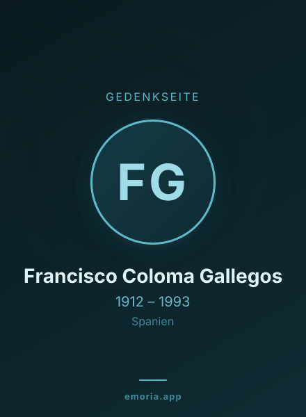 Gedenkportrait von Francisco Coloma Gallegos