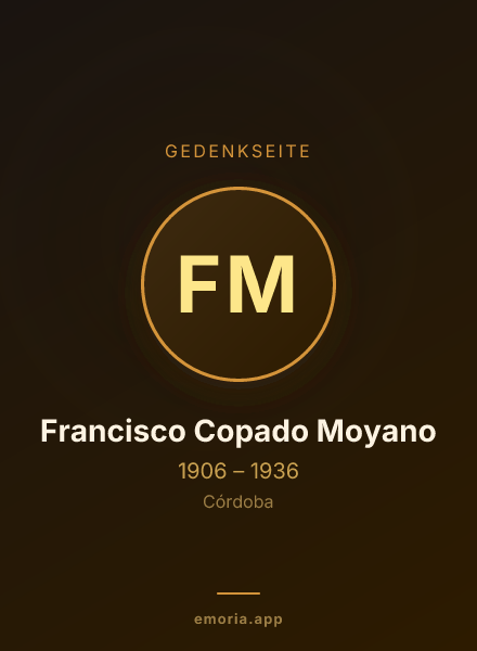 Gedenkportrait von Francisco Copado Moyano
