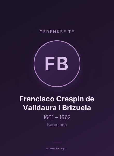 Gedenkportrait von Francisco Crespín de Valldaura i Brizuela