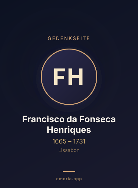 Gedenkportrait von Francisco da Fonseca Henriques