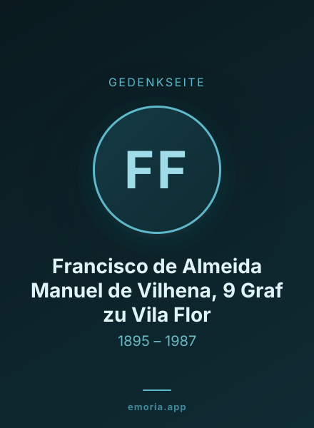 Gedenkportrait von Francisco de Almeida Manuel de Vilhena, 9 Graf zu Vila Flor