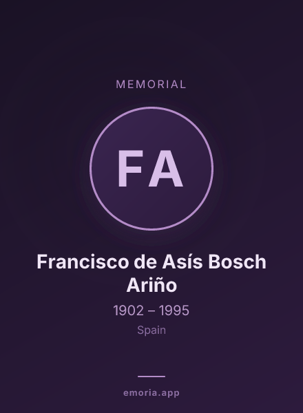 Memorial portrait of Francisco de Asís Bosch Ariño