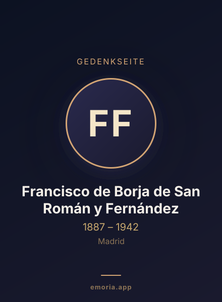 Gedenkportrait von Francisco de Borja de San Román y Fernández