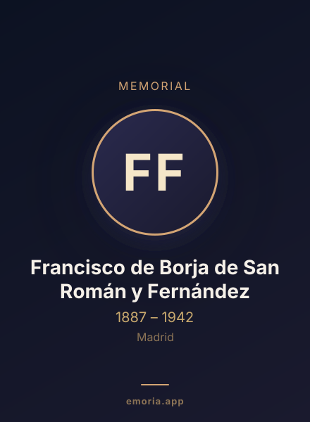Memorial portrait of Francisco de Borja de San Román y Fernández