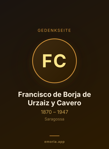 Gedenkportrait von Francisco de Borja de Urzaiz y Cavero