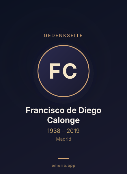 Gedenkportrait von Francisco de Diego Calonge