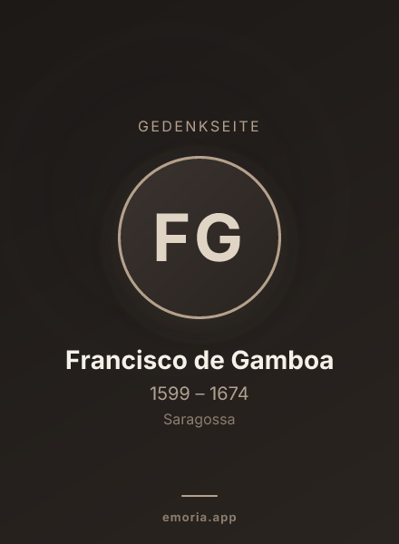 Gedenkportrait von Francisco de Gamboa