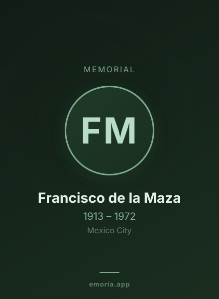 Memorial portrait of Francisco de la Maza