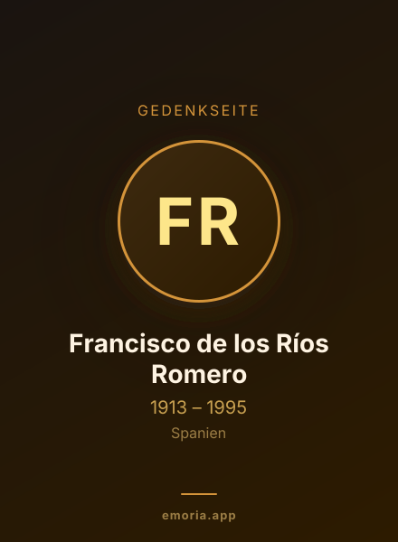 Gedenkportrait von Francisco de los Ríos Romero
