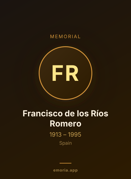 Memorial portrait of Francisco de los Ríos Romero