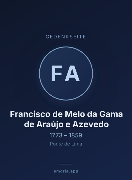 Gedenkportrait von Francisco de Melo da Gama de Araújo e Azevedo