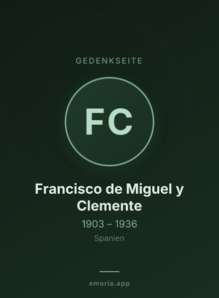Gedenkportrait von Francisco de Miguel y Clemente