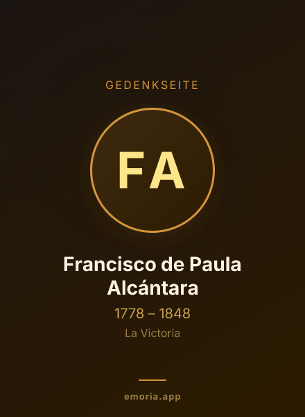 Gedenkportrait von Francisco de Paula Alcántara