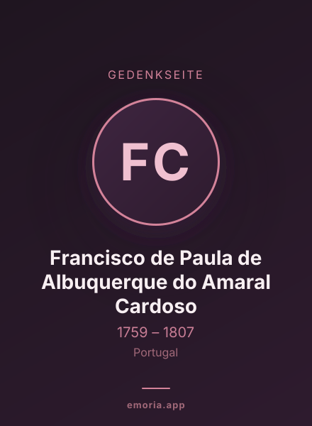 Gedenkportrait von Francisco de Paula de Albuquerque do Amaral Cardoso