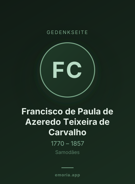 Gedenkportrait von Francisco de Paula de Azeredo Teixeira de Carvalho