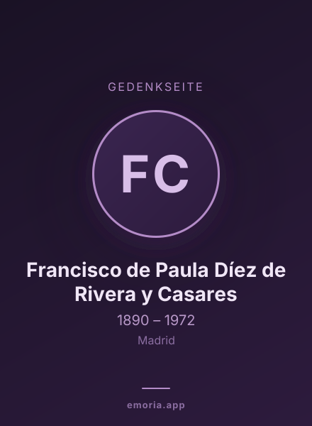 Gedenkportrait von Francisco de Paula Díez de Rivera y Casares