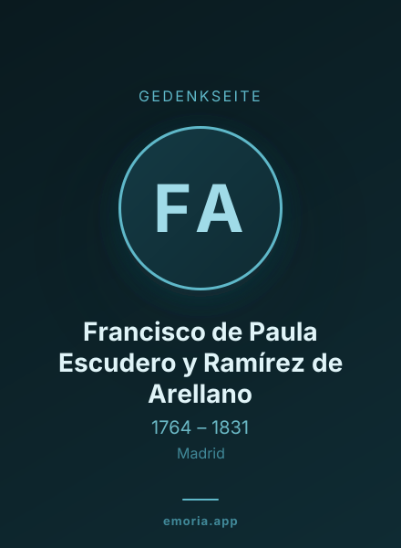 Gedenkportrait von Francisco de Paula Escudero y Ramírez de Arellano
