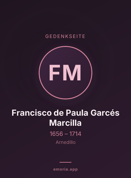 Gedenkportrait von Francisco de Paula Garcés Marcilla