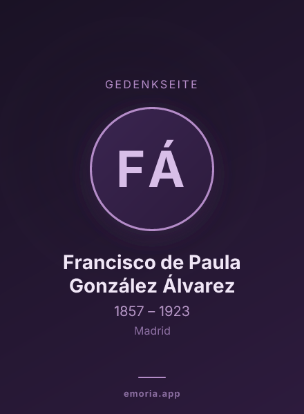 Gedenkportrait von Francisco de Paula González Álvarez