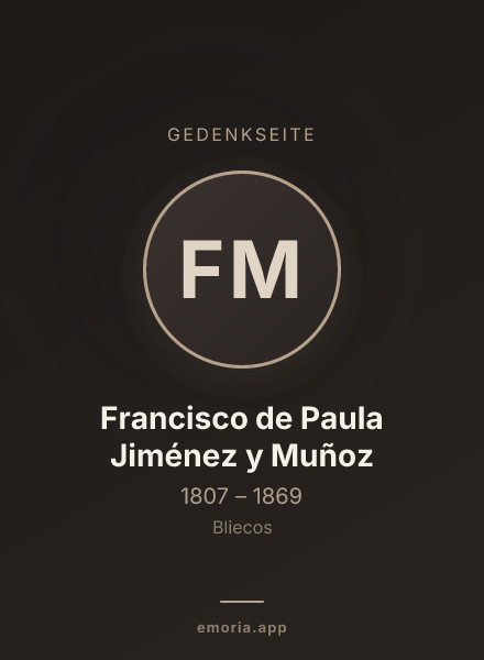 Gedenkportrait von Francisco de Paula Jiménez y Muñoz
