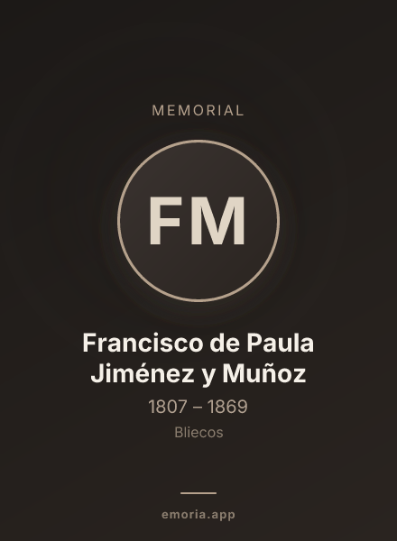 Memorial portrait of Francisco de Paula Jiménez y Muñoz