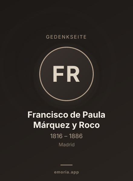 Gedenkportrait von Francisco de Paula Márquez y Roco