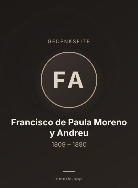 Gedenkportrait von Francisco de Paula Moreno y Andreu