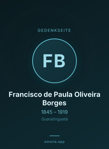 Gedenkportrait von Francisco de Paula Oliveira Borges