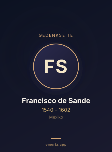 Gedenkportrait von Francisco de Sande