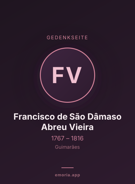 Gedenkportrait von Francisco de São Dâmaso Abreu Vieira
