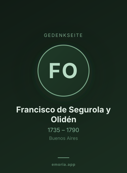 Gedenkportrait von Francisco de Segurola y Olidén