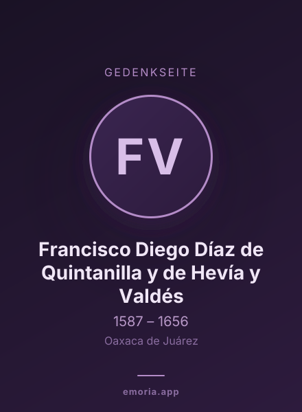 Gedenkportrait von Francisco Diego Díaz de Quintanilla y de Hevía y Valdés
