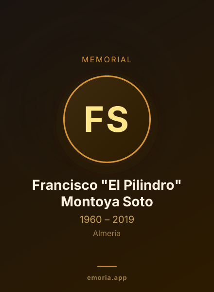 Memorial portrait of Francisco "El Pilindro" Montoya Soto