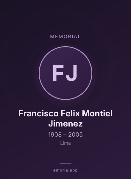 Memorial portrait of Francisco Felix Montiel Jimenez