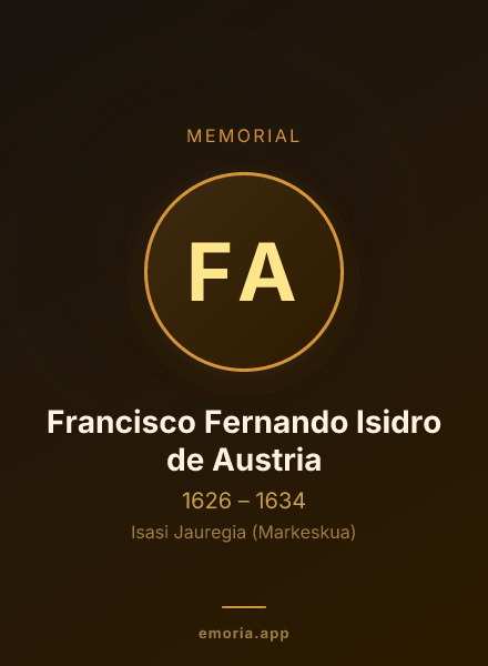 Memorial portrait of Francisco Fernando Isidro de Austria