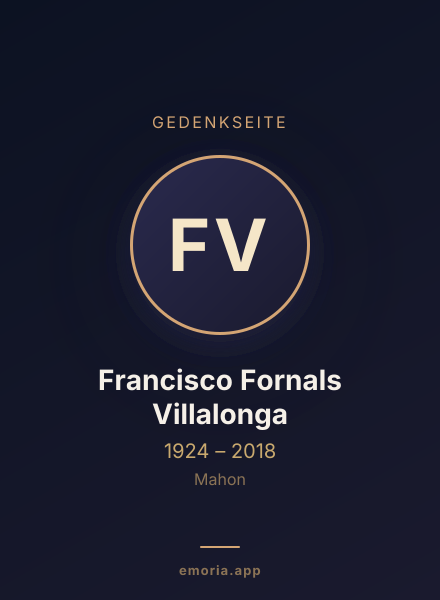 Gedenkportrait von Francisco Fornals Villalonga