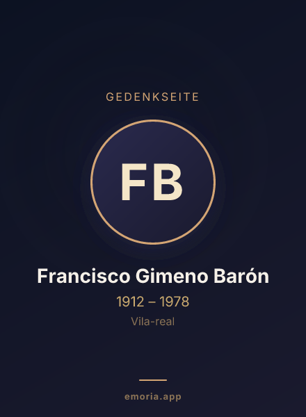 Gedenkportrait von Francisco Gimeno Barón