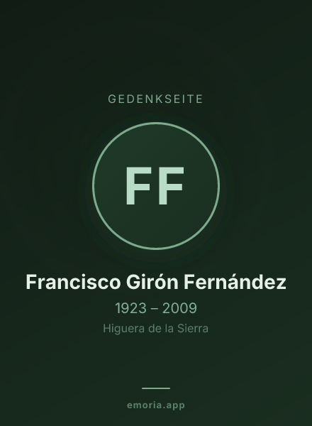 Gedenkportrait von Francisco Girón Fernández
