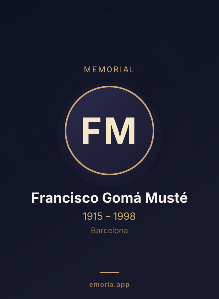 Memorial portrait of Francisco Gomá Musté