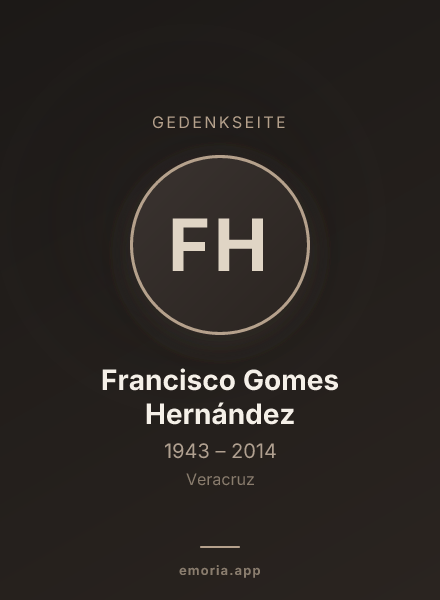Gedenkportrait von Francisco Gomes Hernández