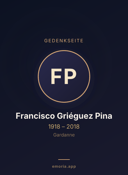 Gedenkportrait von Francisco Griéguez Pina