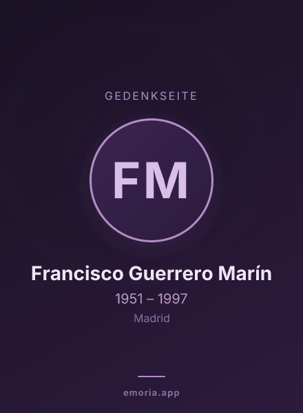 Gedenkportrait von Francisco Guerrero Marín