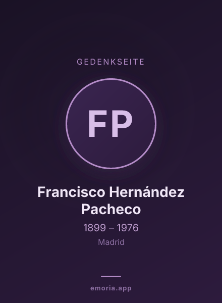 Gedenkportrait von Francisco Hernández Pacheco
