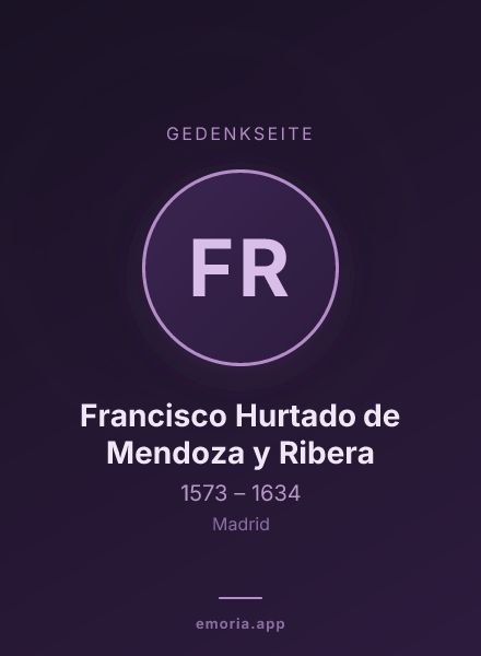 Gedenkportrait von Francisco Hurtado de Mendoza y Ribera