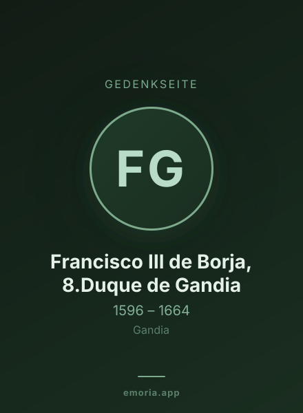 Gedenkportrait von Francisco III de Borja, 8.Duque de Gandia