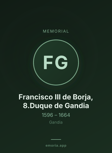 Memorial portrait of Francisco III de Borja, 8.Duque de Gandia