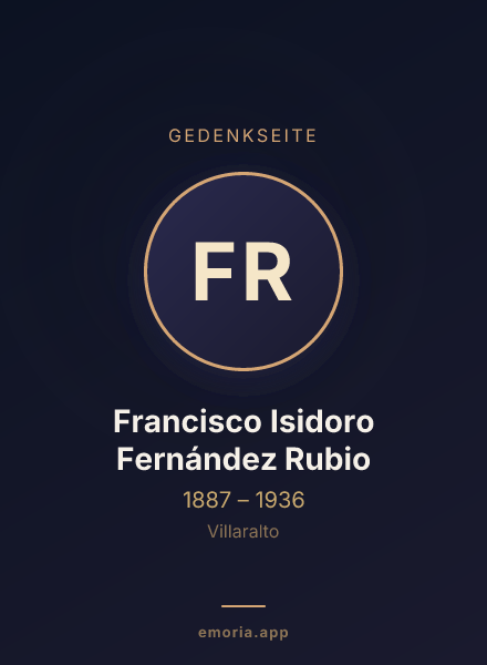 Gedenkportrait von Francisco Isidoro Fernández Rubio
